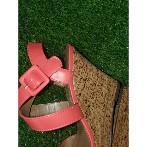 Style & Co, Allexus Open Toe Synthetic Wedge Heel, Coral, Women's Size 7 M - Picture 8 of 10